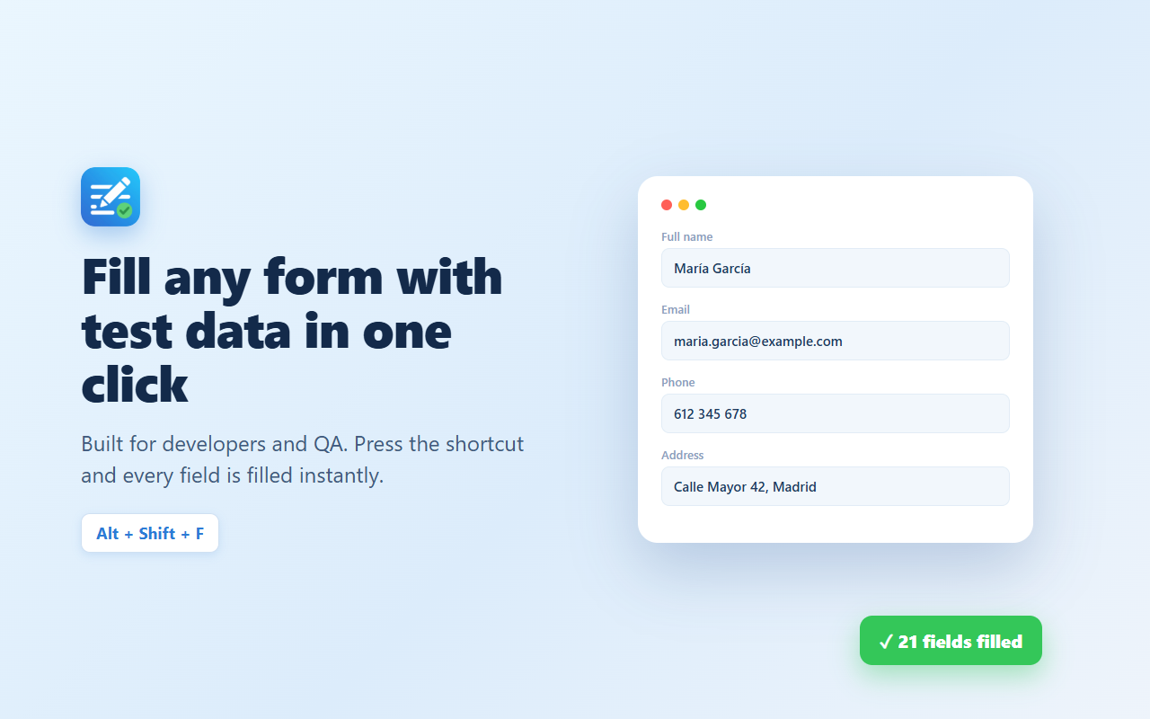 Form Filler in action